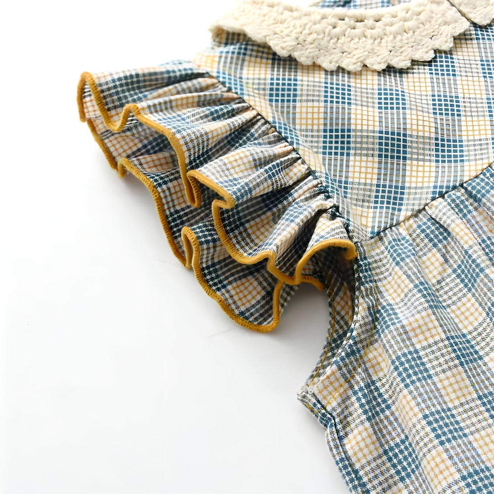 ! Vintage Geruite Meisjesjurk – Casual & Tijdloos Design